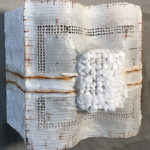 Megan Klim_Veiled #6_.Gauze, encaustic, wire_12 x12 x8