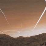 B-52 Contrail 2001 charcoal and acrylic on muslin_52inx72in 2014