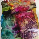 "Union", 23” X 35” (24” x 36” – Framed), Mixed Media: Alcohol Ink and Halo Glitter on Yupo Paper, 2017
