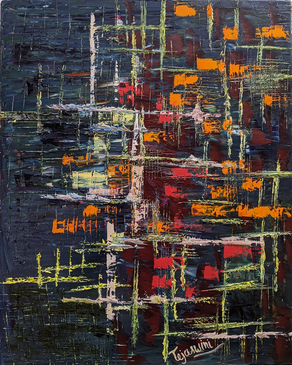 Mittal_alpana_ Abstract # 01_Oil on canvas_22 X 28 inches